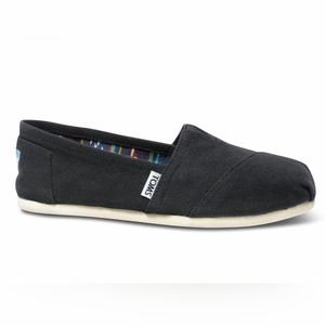 TOMS Womens Black Canvas Classic SZ 5